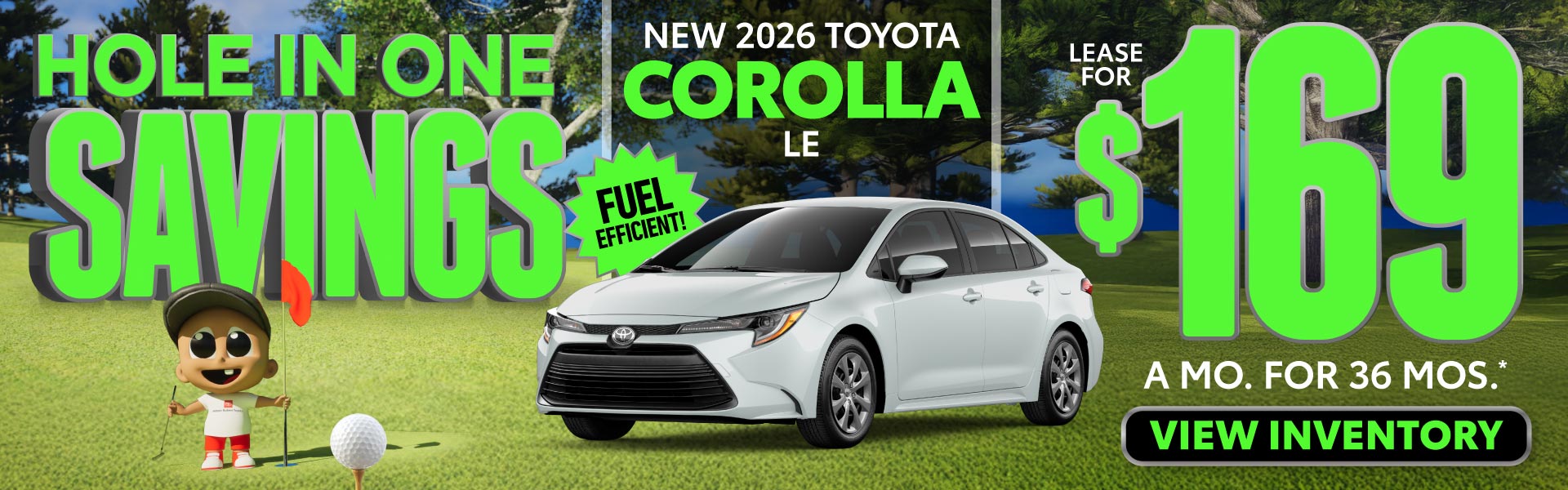 NEW 2026 TOYOTA COROLLA LE	"Lease for $169/month for 36 mont