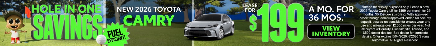 NEW 2026 CAMRY "Lease for $199/month for 36 months* (can you add a little starburst that says ""FUE