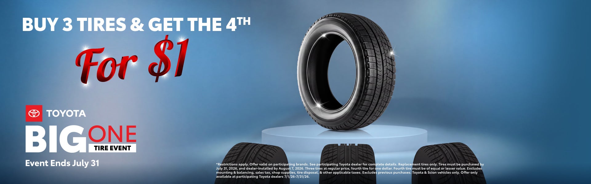 Buy 3 Tires Get the 4th for $1